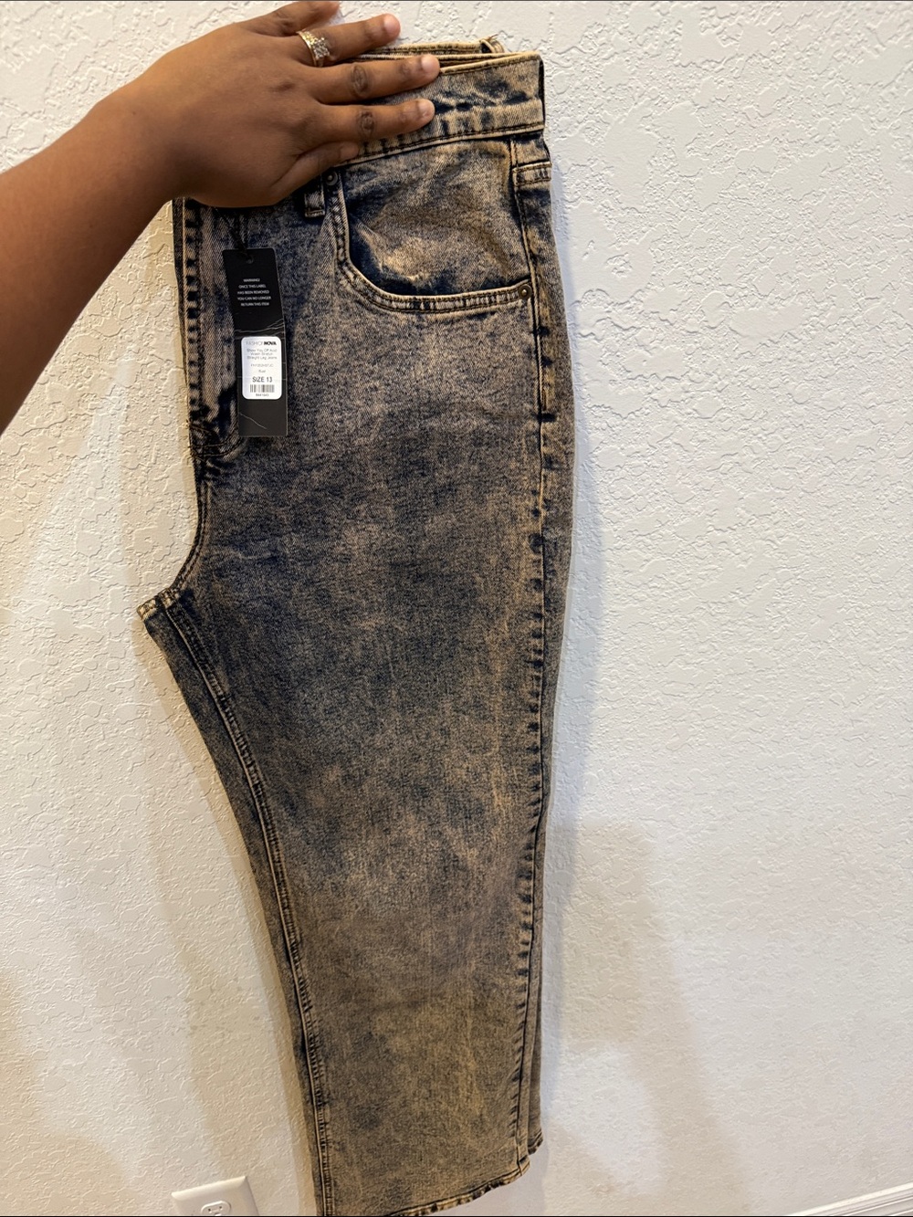 Fashion Nova Women’s Acid-Wash Skinny Jeans - Black/Cream